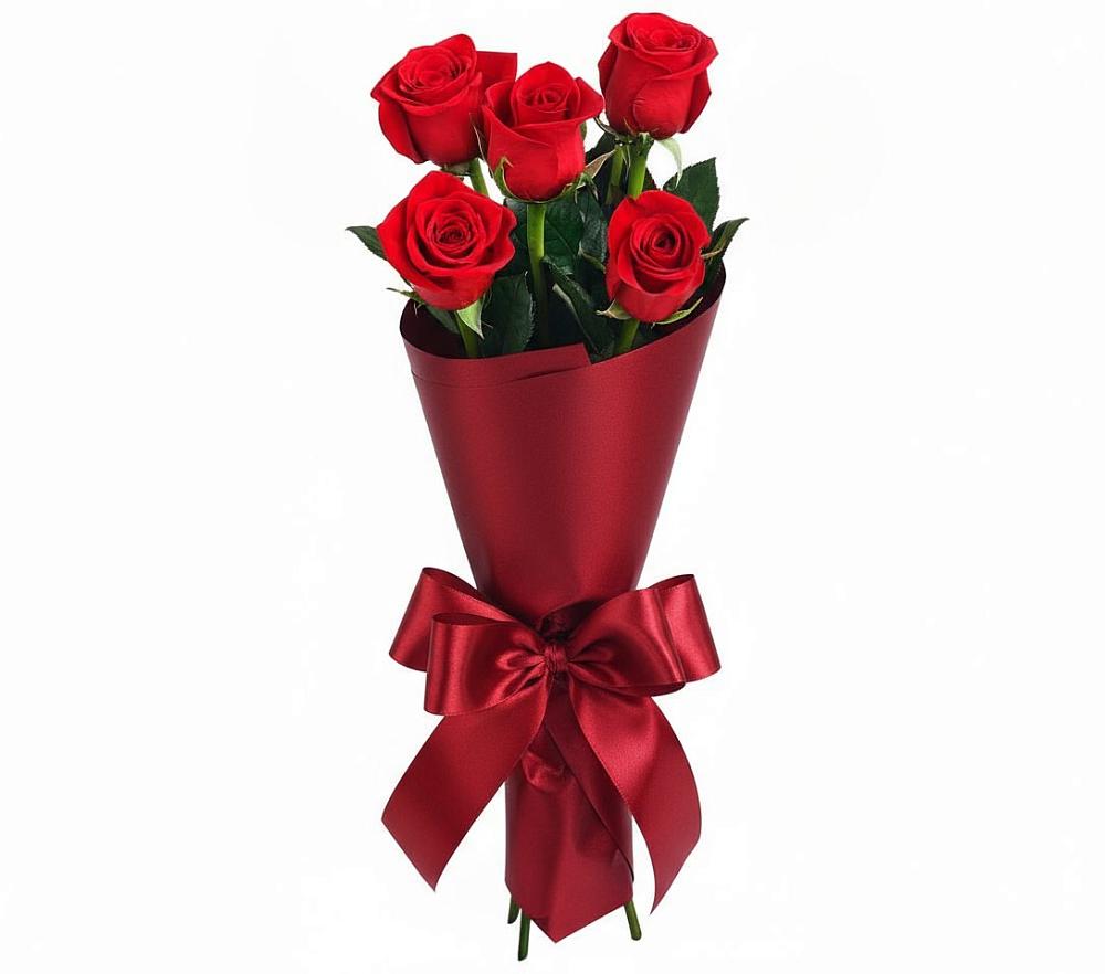 Букет 5 Красных роз Эдлесс Лав в Актаныш