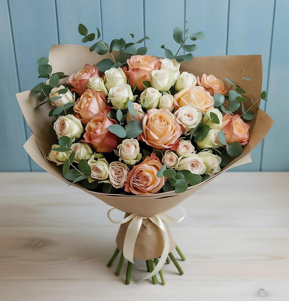 Букет цветов из: Альстромерии и Розы в Актаныш