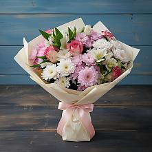 Букет цветов из:  Хризантемы, Альстромерии и Розы в Актаныш