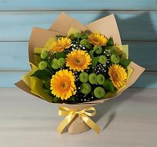 Букет цветов из:  Герберы и Хризантемы в Актаныш