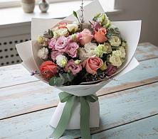 Букет цветов из:  Розы, Лизиантусы и Гвоздики #REPLACE_PRED# Актаныш