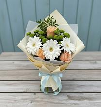 Букет цветов из:  Герберы, Розы и Хризантемы в Актаныш