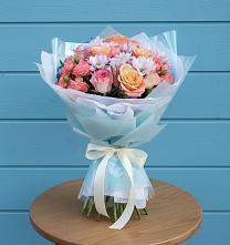 Букет цветов из:  Хризантемы и Розы в Актаныш